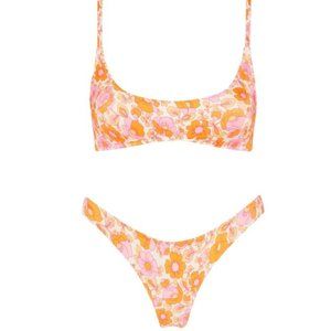 Triangl Maci Neon Pop Sherbet orange pink bikini Set Top S+ / Bottom M/ Bag